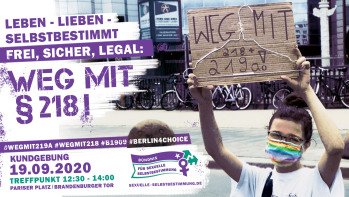 „LEBEN-LIEBEN-SELBSTBESTIMMT“: Aktionstag für sexuelle Selbstbestimmung am 19.9.2020