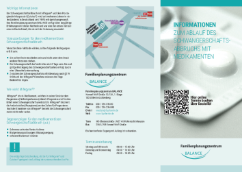 Flyer: Ablauf des Schwangerschaftsabbruchs mit Medikamenten