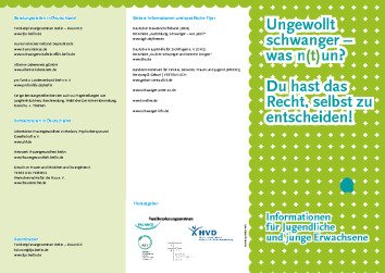 Flyer: Ungewollt schwanger – was tun? Du hast das Recht, selbst zu entscheiden!