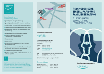 Flyer: Psychologische Einzel-, Paar- und Familienberatung