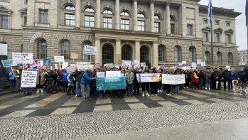 Bilder von der Protestaktion gegen die Kürzungen im Gesundheitsbereich am 09.10.2023